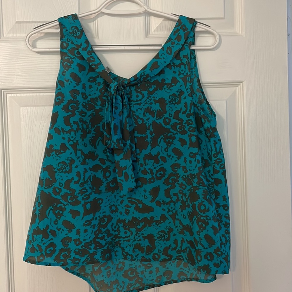 Teal/Brown Work Blouse - Picture 3 of 3
